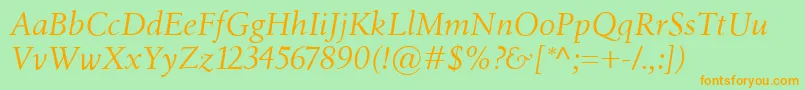 BirkaItalic Font – Orange Fonts on Green Background