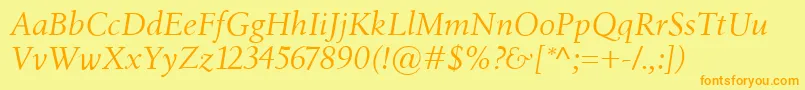 BirkaItalic Font – Orange Fonts on Yellow Background