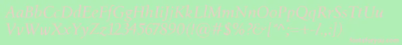 BirkaItalic Font – Pink Fonts on Green Background