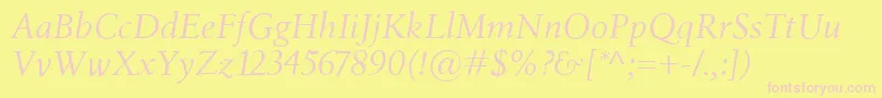 BirkaItalic Font – Pink Fonts on Yellow Background