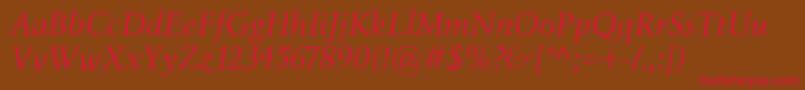 Fonte BirkaItalic – fontes vermelhas em um fundo marrom