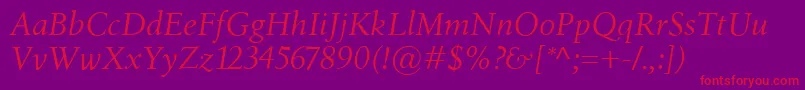 BirkaItalic Font – Red Fonts on Purple Background