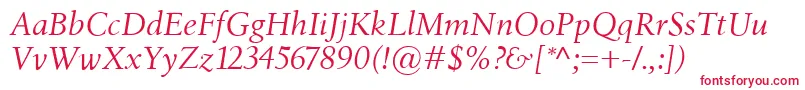 フォントBirkaItalic – 赤い文字