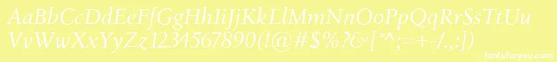 BirkaItalic Font – White Fonts on Yellow Background