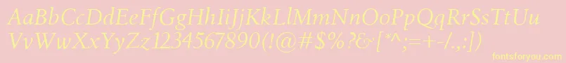 BirkaItalic Font – Yellow Fonts on Pink Background