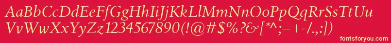 Шрифт BirkaItalic – жёлтые шрифты на красном фоне