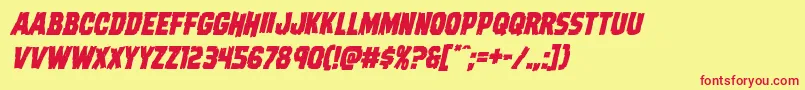 Dreadringerital Font – Red Fonts on Yellow Background