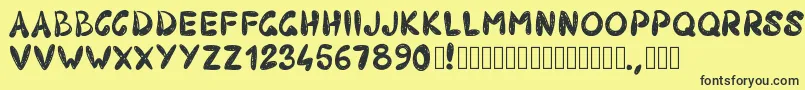 Pw403 Font – Black Fonts on Yellow Background