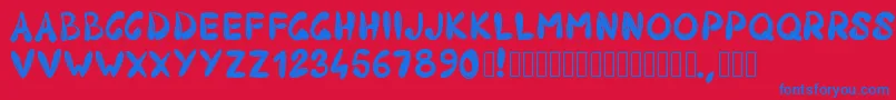 Pw403 Font – Blue Fonts on Red Background