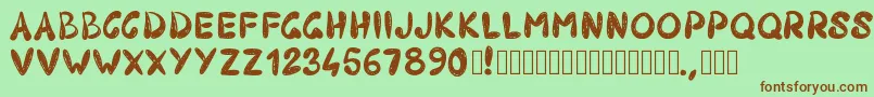 Pw403 Font – Brown Fonts on Green Background