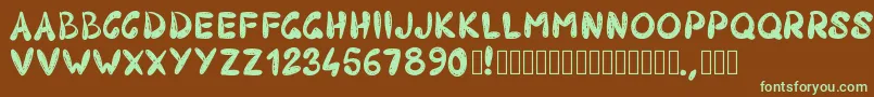 Pw403 Font – Green Fonts on Brown Background