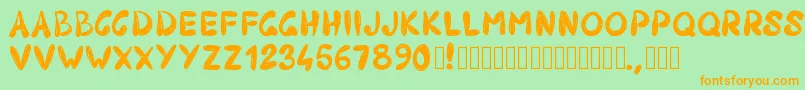 Pw403 Font – Orange Fonts on Green Background