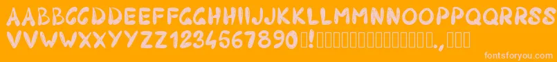 Pw403 Font – Pink Fonts on Orange Background