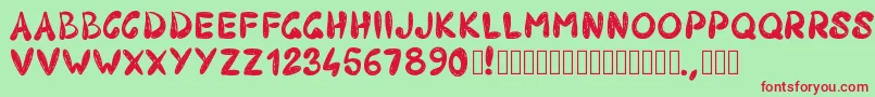 Pw403 Font – Red Fonts on Green Background