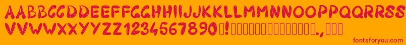 Pw403 Font – Red Fonts on Orange Background