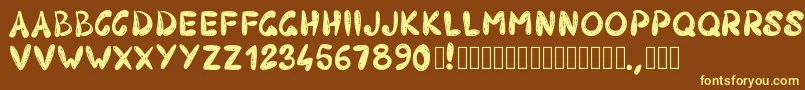 Pw403-fontti – keltaiset fontit ruskealla taustalla
