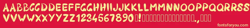 Pw403 Font – Yellow Fonts on Red Background