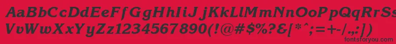 KorinnaBoldItalic Font – Black Fonts on Red Background