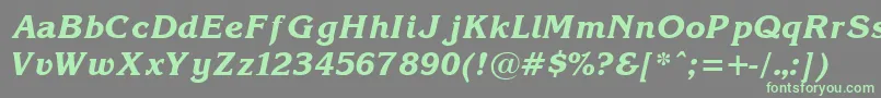 Czcionka KorinnaBoldItalic – zielone czcionki na szarym tle