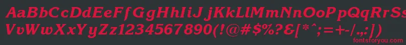 Czcionka KorinnaBoldItalic – czerwone czcionki na czarnym tle