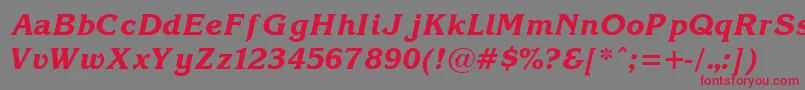 KorinnaBoldItalic Font – Red Fonts on Gray Background