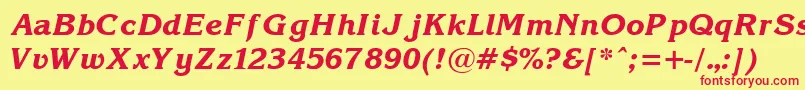 KorinnaBoldItalic Font – Red Fonts on Yellow Background