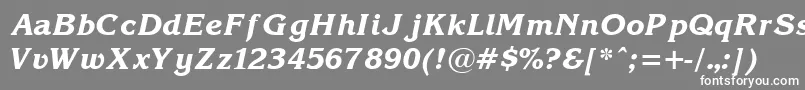 Czcionka KorinnaBoldItalic – białe czcionki na szarym tle