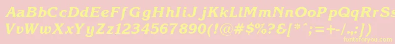 KorinnaBoldItalic Font – Yellow Fonts on Pink Background