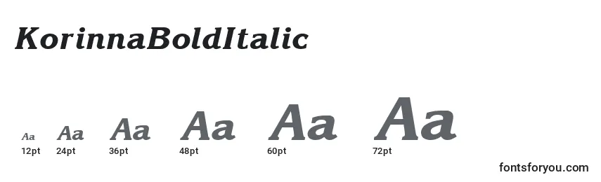 KorinnaBoldItalic Font Sizes
