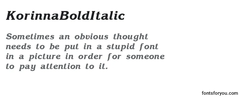 Review of the KorinnaBoldItalic Font