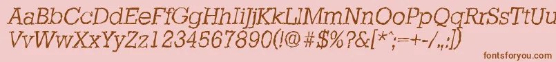 StaffordrandomLightItalic Font – Brown Fonts on Pink Background