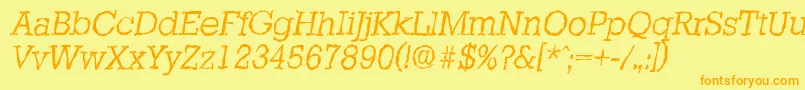StaffordrandomLightItalic Font – Orange Fonts on Yellow Background