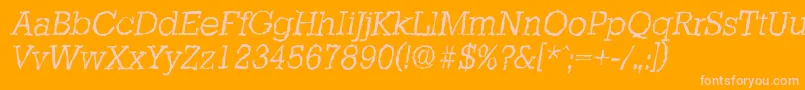 フォントStaffordrandomLightItalic – オレンジの背景にピンクのフォント