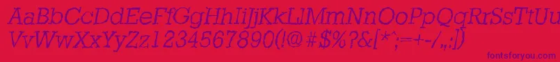 Police StaffordrandomLightItalic – polices violettes sur fond rouge