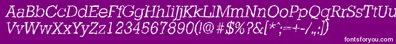Police StaffordrandomLightItalic – polices blanches sur fond violet
