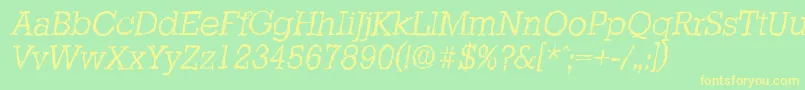 Шрифт StaffordrandomLightItalic – жёлтые шрифты на зелёном фоне
