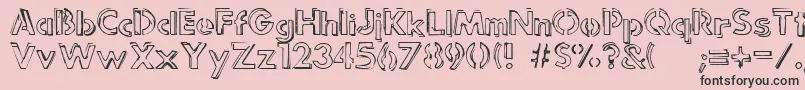 Punkrockrum-Schriftart – Schwarze Schriften auf rosa Hintergrund