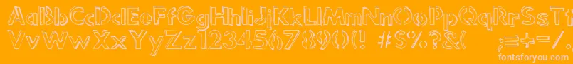 Punkrockrum-Schriftart – Rosa Schriften auf orangefarbenem Hintergrund
