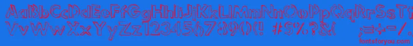 Punkrockrum-fontti – punaiset fontit sinisellä taustalla
