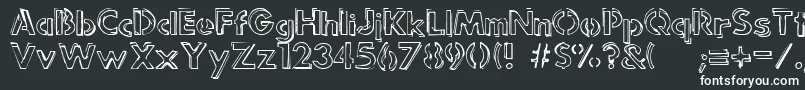 Punkrockrum-fontti – valkoiset fontit mustalla taustalla