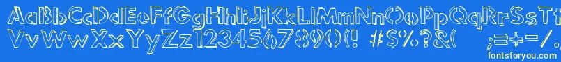 Punkrockrum Font – Yellow Fonts on Blue Background