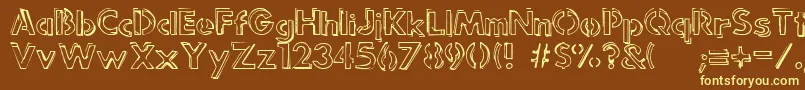 Punkrockrum Font – Yellow Fonts on Brown Background