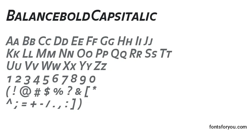 BalanceboldCapsitalic Font – alphabet, numbers, special characters