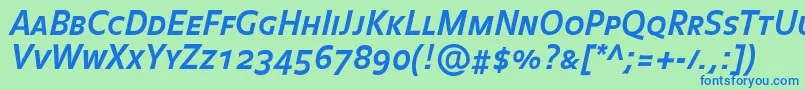BalanceboldCapsitalic Font – Blue Fonts on Green Background