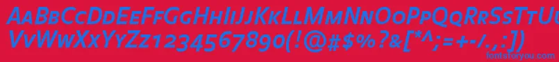 BalanceboldCapsitalic Font – Blue Fonts on Red Background