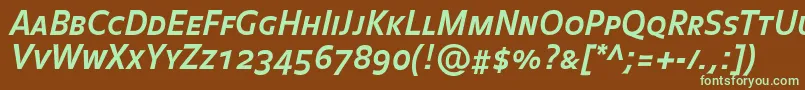 Шрифт BalanceboldCapsitalic – зелёные шрифты на коричневом фоне