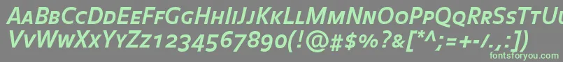 フォントBalanceboldCapsitalic – 灰色の背景に緑のフォント