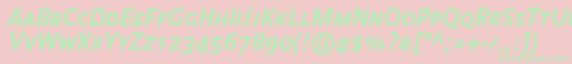 BalanceboldCapsitalic Font – Green Fonts on Pink Background