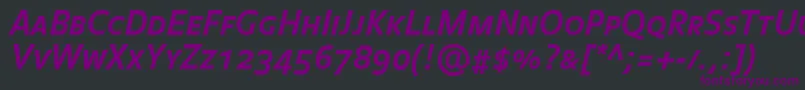 BalanceboldCapsitalic-fontti – violetit fontit mustalla taustalla