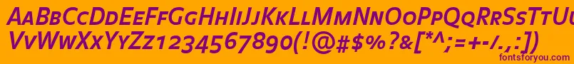 BalanceboldCapsitalic Font – Purple Fonts on Orange Background